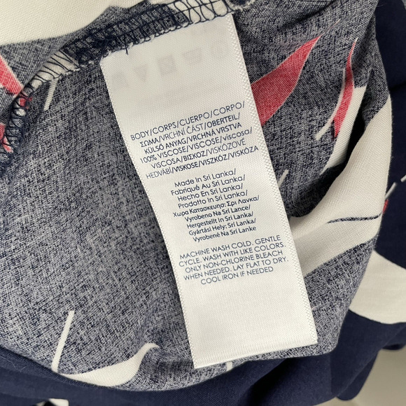 Chaps Sailboat Wrap Skirt Size Large Maxi Navy Nautical Coastal Preppy Sarong - Picture 8 of 8